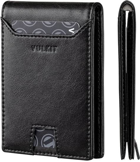 VULKIT Card Holder Wallet with Airtag Holder & ID Window Pop Up Slim Leather Wallet RFID Blocking Magnetic Closure for Credit Cards and Cash Brown 4. . Vulkit wallet